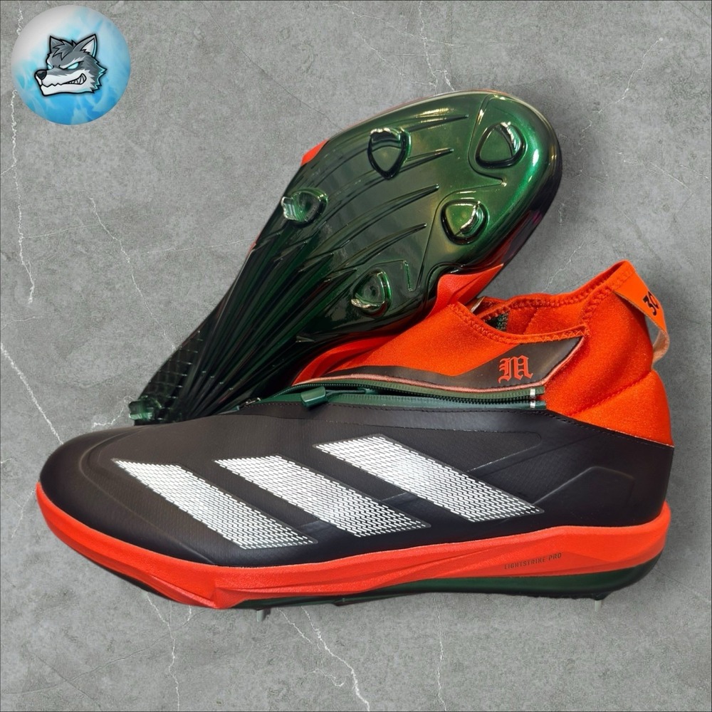 adidas Adizero Impact+ Miami Hurricanes Issued Baseball Cleats Men 16 JR3043